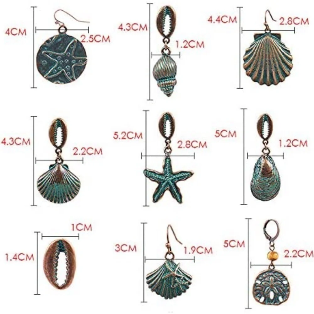 Vintage Style Dangle Bronze Finish  Starfish Earrings
